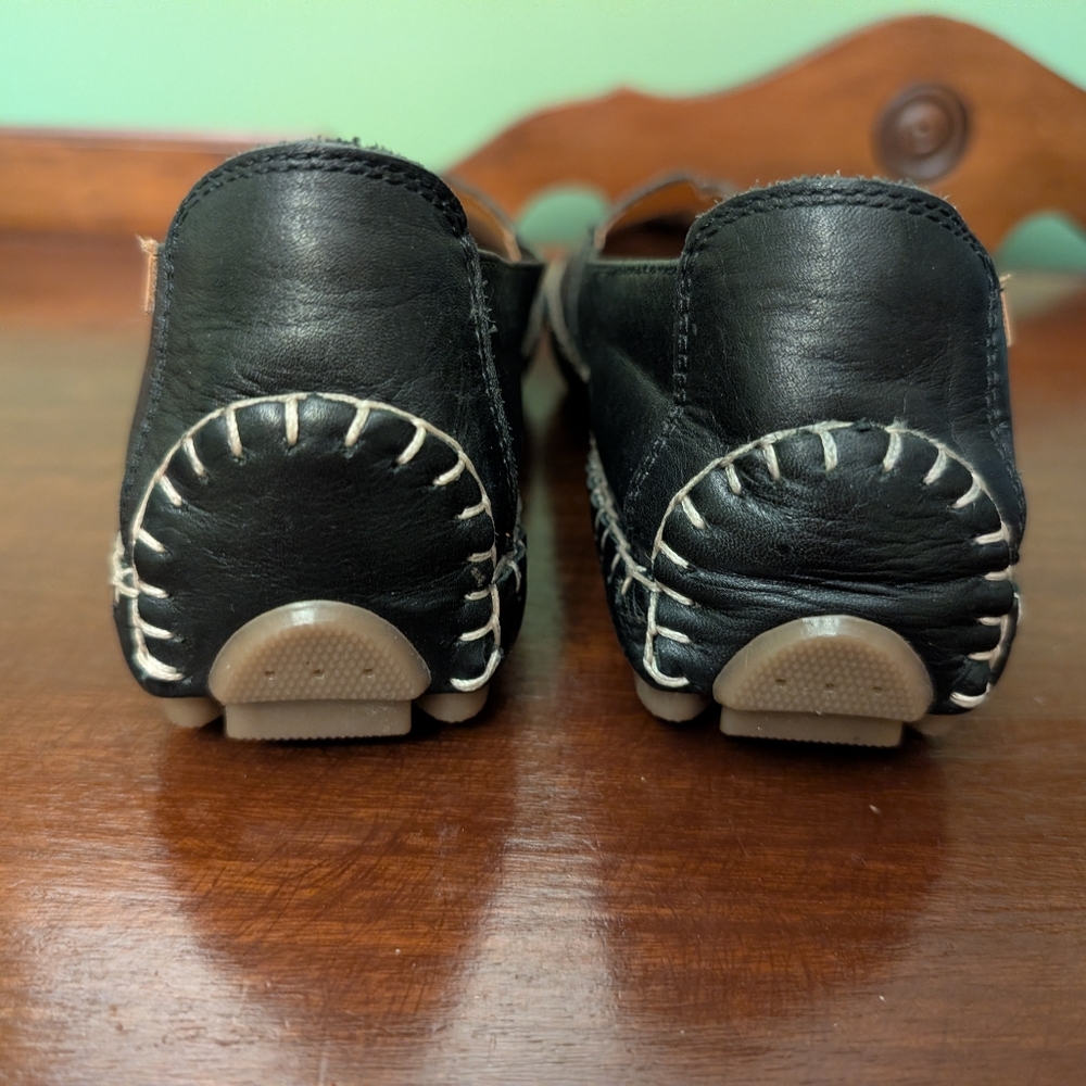 PIKOLINOS Black Laser-Cut Leather Loafers Sz 37 - Picture 4 of 7